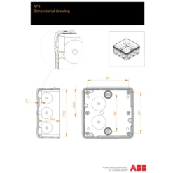 ABB AP9 forgreningsdåse, 86x86x39 mm, rød