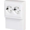ABB Impressivo dobbelt schuko panelstikkontakt, hvid