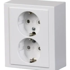 ABB Impressivo dobbelt schuko stikkontakt, hvid