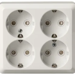 ABB Jussi 4-dobbelt schuko stikkontakt, hvid