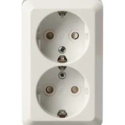 ABB Jussi dobbelt schuko stikkontakt, hvid