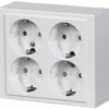 ABB Jussi/Impressivo 4-dobbelt schuko stikkontakt, hvid
