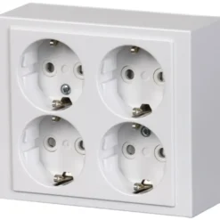 ABB Jussi/Impressivo 4-dobbelt schuko stikkontakt, hvid