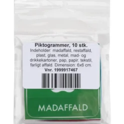 Abena blandet piktogrampakke med 10 stk, selvklæbende, 6x6 cm