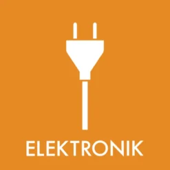 Abena piktogram til elektronik, selvklæbende, 12x12 cm, orange