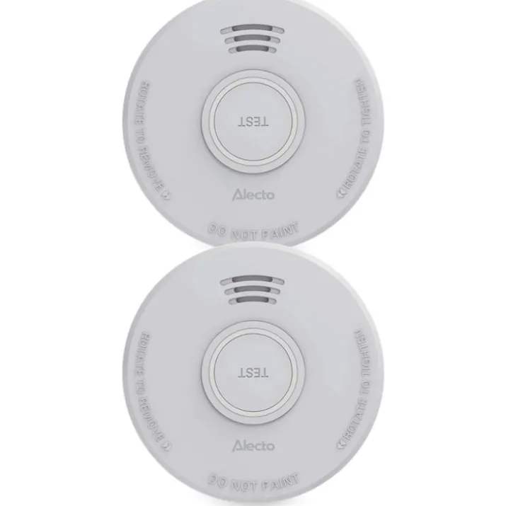 Alecto røgalarm, 1 års batteritid, 2-pak