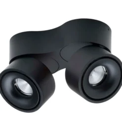 Antidark Easy Double spotlampe, justerbar lysfarve, sort