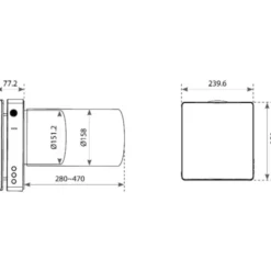 Arida Venti 160 ventilator med varmegenvinding, Ø160 mm, Wi-Fi, sort