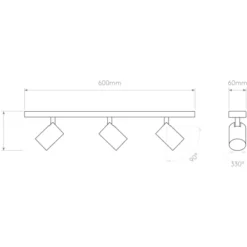 Astro Ascoli Triple Bar spotlampe, 3 spots, hvid