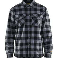 Blåkläder Workwear 3225 foret skovmandsskjorte, grå/sort, str. 4XL