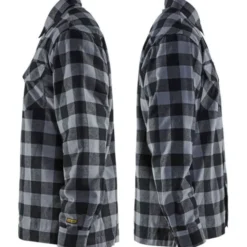 Blåkläder Workwear 3225 foret skovmandsskjorte, grå/sort, str. 4XL
