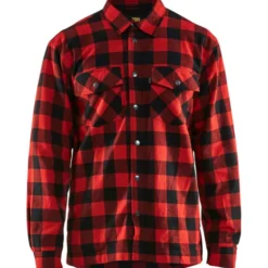 Blåkläder Workwear 3225 foret skovmandsskjorte, rød/sort, str. L