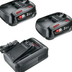 Bosch batterisæt, med 2 batterier og 1 oplader, 18V 2 x 2,5 Ah