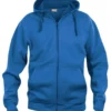 Clique Basic hoodie med lynlås, kongeblå, str. 2XL