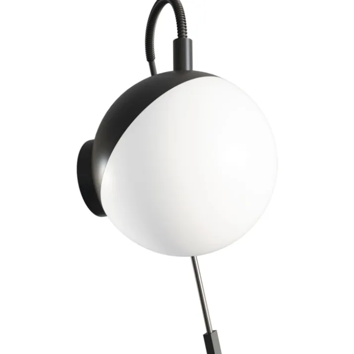 Dansani Bubble spejllampe, Ø12 cm, sort