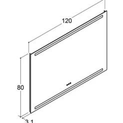 Dansani Level spejl, 120 cm