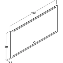 Dansani Level spejl, 160 cm