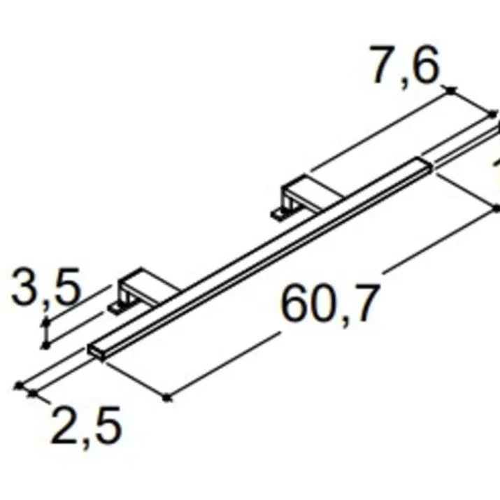 Dansani Mido+ Libra spejllampe, sort, 60 cm