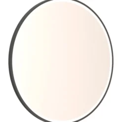 Dansani Mido+ Shine spejl med lys, dæmpbar, Ø75 cm, sort