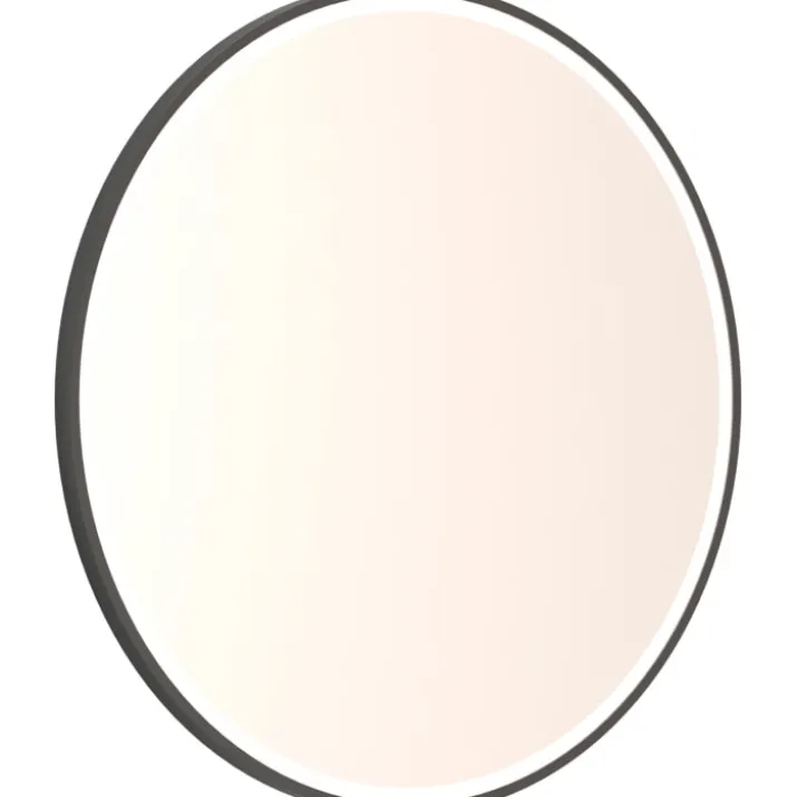 Dansani Mido+ Shine spejl med lys, dæmpbar, Ø75 cm, sort