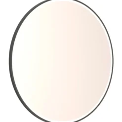 Dansani Mido+ Shine spejl med lys, dæmpbar, Ø90 cm, sort
