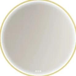 Dansani You Moon spejl med lys, messing, Ø90 cm