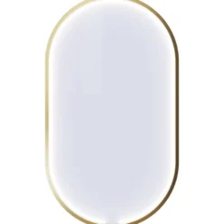Dansani You Moon spejl med lys, 105x60 cm, messing