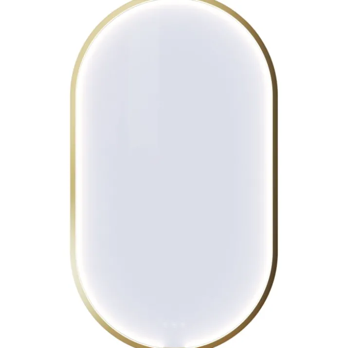 Dansani You Moon spejl med lys, 105x60 cm, messing