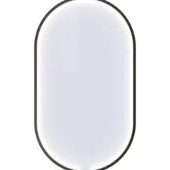 Dansani You Moon spejl med lys, 105x60 cm, sort