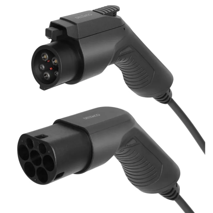 Deltaco ladekabel, type 1, 1 fase, 16A, 3,6 kW, 5 meter
