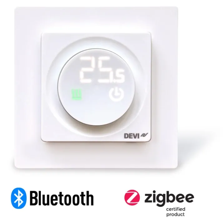 Devi reg Display Connect termostat, Zigbee & Bluetooth, hvid