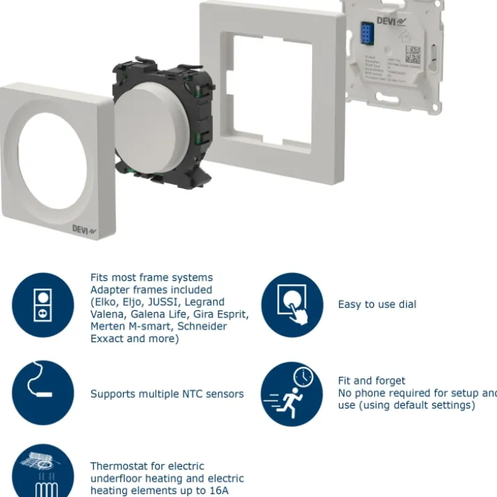 Devi reg Display Connect termostat, Zigbee & Bluetooth, hvid
