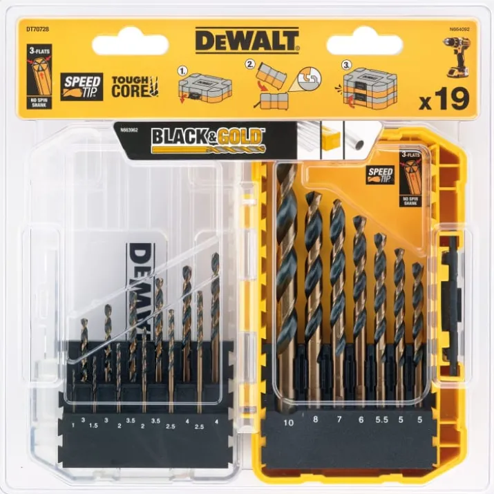 Dewalt borsæt, 19 dele