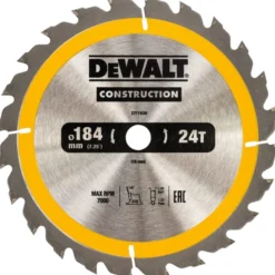 Dewalt Construction rundsavklinge, Ø184/16 mm, 24 td.