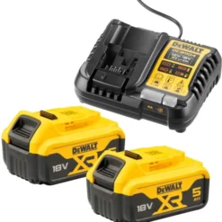 Dewalt 18V XR DCB1104P2-QW batteri og ladersæt, 2 stk. 18V x 5.0 Ah