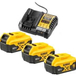 Dewalt 18V XR DCB1104P3-QW batteri og ladersæt, 3 stk. 18V x 5.0 Ah