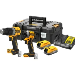 Dewalt 18V XR DCK2050E2T-QW slagboremaskine og slagnøgle kombosæt, 2 stk 18V x 1.7 Ah