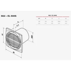 DUKA EL 500 S badventilator, Ø100 mm, hvid
