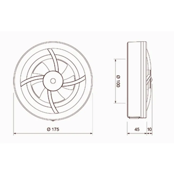 DUKA S7 "7i1" badventilator, Ø100 mm, hvid