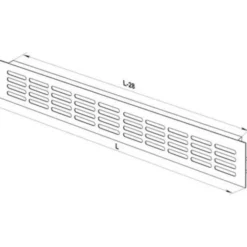 Duka ventilationsrist, 400x60 mm, hvid