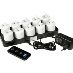 Duni Moving Flame genopladelige LED lys, hvidt lys, 10 stk.