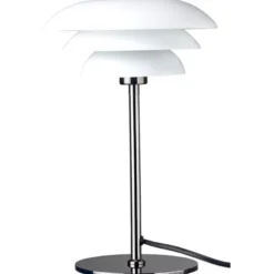 Dyberg Larsen DL20 bordlampe, krom/opal