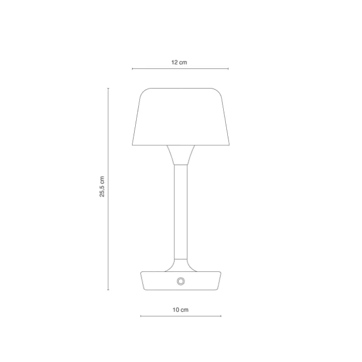 Dyberg Larsen Flow genopladelig bordlampe, hvid
