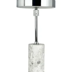 Dyberg Larsen Starlight genopladelig bordlampe, grå marmor