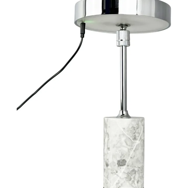 Dyberg Larsen Starlight genopladelig bordlampe, grå marmor