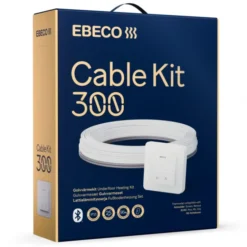 Ebeco gulvvarmesæt med varmekabel & termostat, bluetooth, 1180W, 107 meter