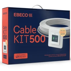 Ebeco gulvvarmesæt med varmekabel & termostat, wifi, 100W, 8,9 meter