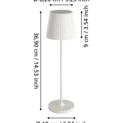 Eglo Cabozo genopladelig bordlampe, USB-C, hvid