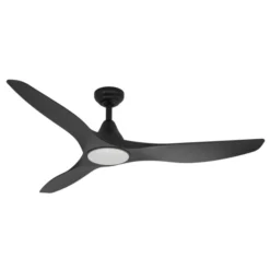 Eglo Portsea ventilator med lys, sort