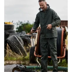 Elka Outdoor regnbukser PU/PVC, olivengrøn, str. 2XL